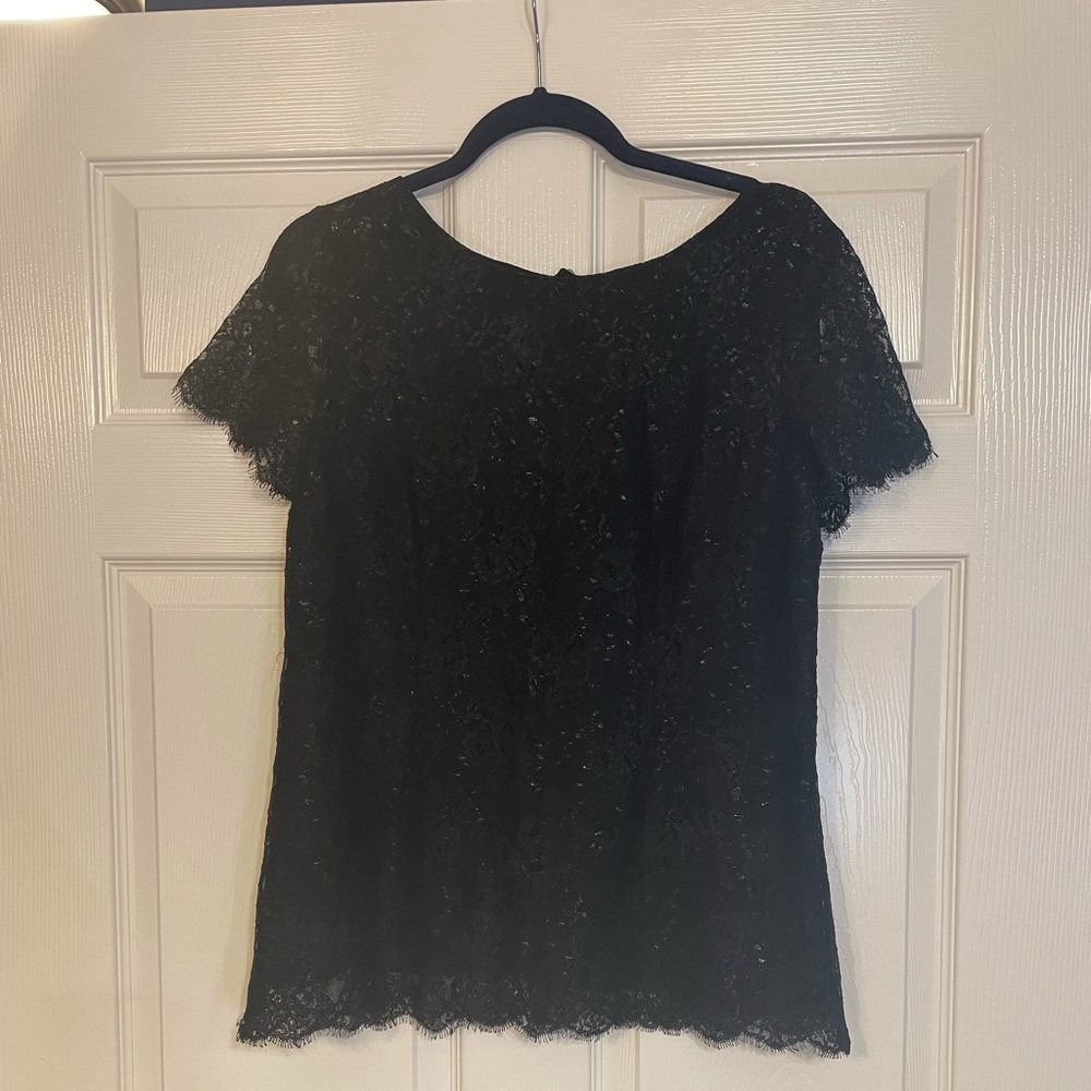 Velvet by Graham and Spencer Black Lace Shirt